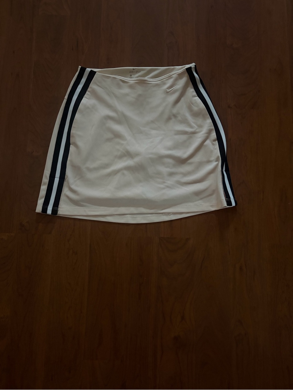 Women’s Nike White Mini Skirt with Black Side Stripes